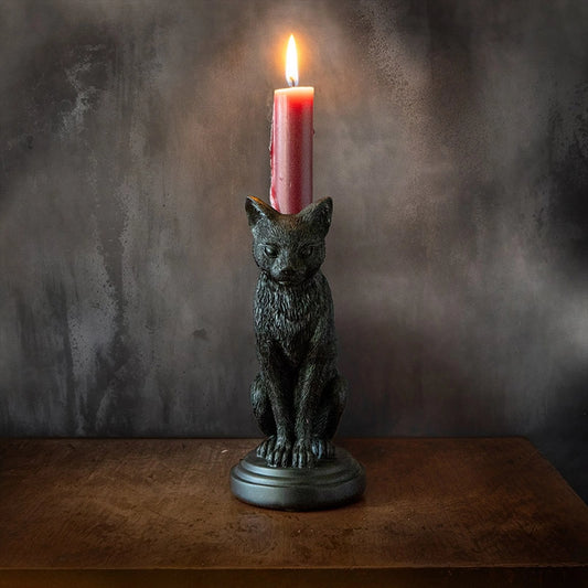 Faust's Familiar Haunted Mansion Cat Candle Holder