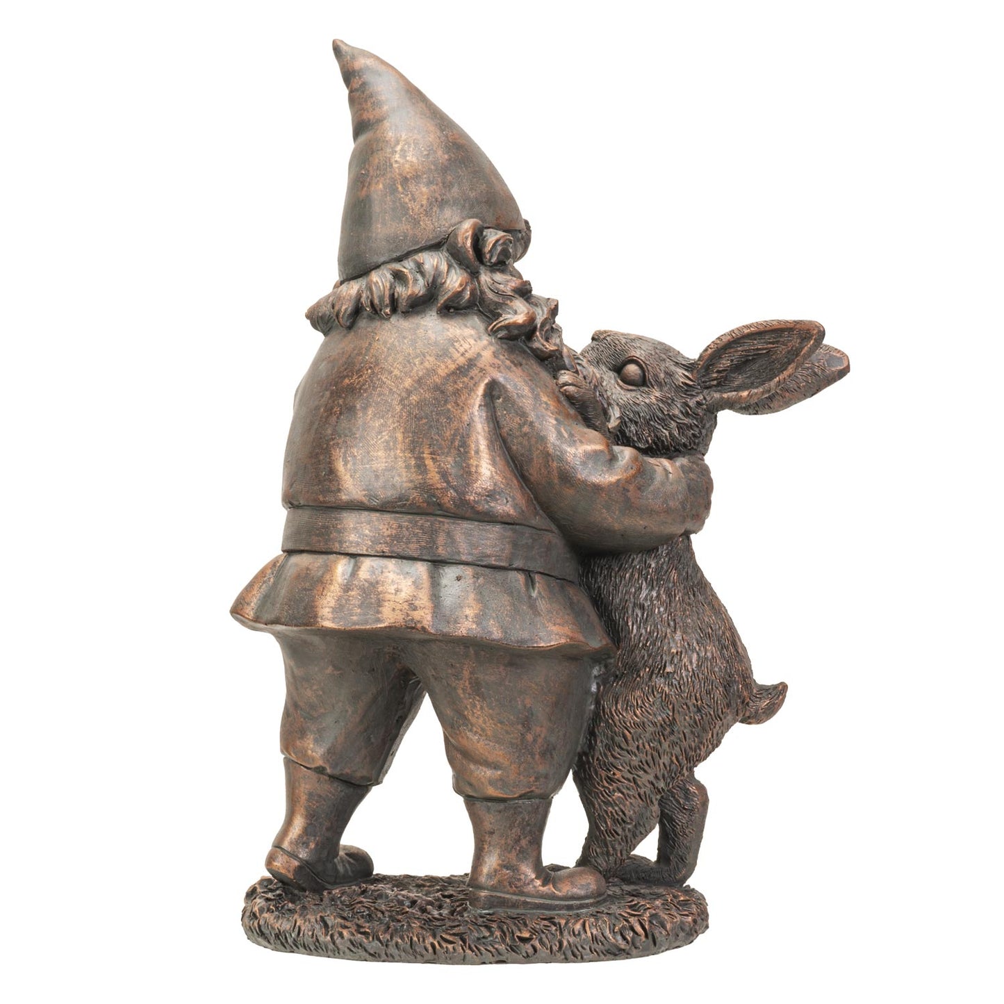 Gnome Dancing With Hare Rabbit Fairy Garden Figurine Decor Accent