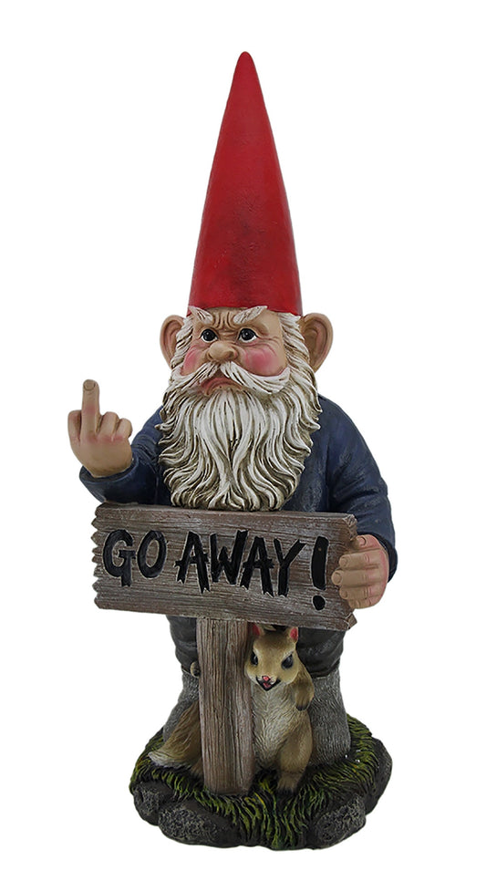 Take A Hike Go Away Garden Gnome Un-Welcome Garden Statue